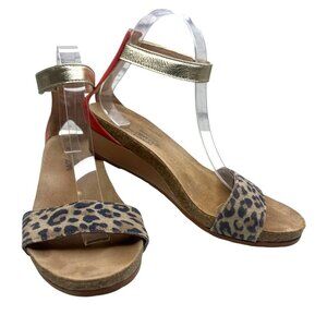 Naot Pixie Cheetah Kiss Red Women's Sandal Size 39 Animal Print Ankle Strap